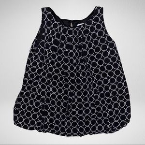 Dress Barn Black and White Polka Dot Sleeveless Blouse